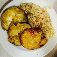 risotto with egg plant at Shanti Cafe in Coimbra