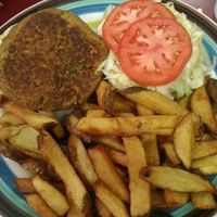 Veggie burger at Mary's Place Cafe II in Halifax