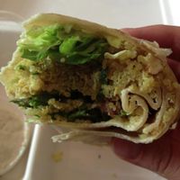 curried quinoa wrap at Root in Allston