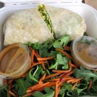 Thai Peanut Salad Wrap... not for me at Root in Allston