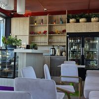 Inside sitting area at FRESHA in Limassol