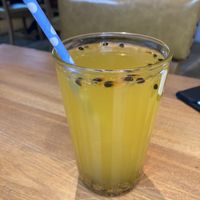 Passion Fruit Sparkling Soda  at Green Vege Cafe in Shanghai