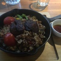 Taiwanese Spicy fried rice with meaty portobello  at Green Vege Cafe in Shanghai