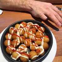 Potato balls w mayo+ketchup  at Green Vege Cafe in Shanghai