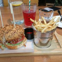 "Chicken" burger at Green Vege Cafe in Shanghai