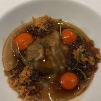 aubergine ravioloi  at UMAMI Plantbased in Barcelona