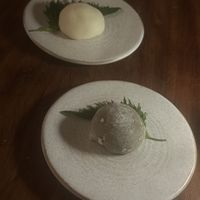 Homemade mochi  at UMAMI Plantbased in Barcelona