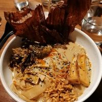 Creamy mushroom ramen at UMAMI Plantbased in Barcelona