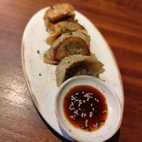 Mushrooms gyoza 4 pieces at UMAMI Plantbased in Barcelona