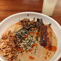 Mushroom ramen at UMAMI Plantbased in Barcelona