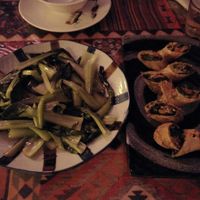 Greens & spring rolls. at Su Ren - Veg Inn in Shanghai