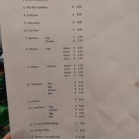 Menu at Namaste Nepal Restaurant in Setubal