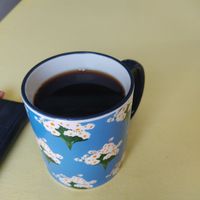 Filter coffee at Josie's  in Utila