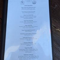 Menu vegana at Colibrí in San Carlos