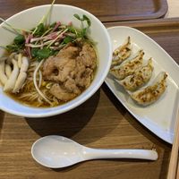 soy ramen and gyoza  at NRT - T's Tantan - T2 in Narita