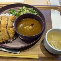 Vegan cutlet (katsu) rice bowl w/ curry  at NRT - T's Tantan - T2 in Narita