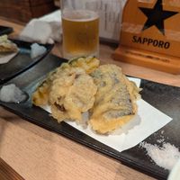 Assorted vegetable tempura at Ponto in Kyoto