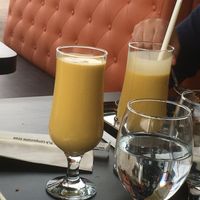 Vegan mango shakes at Dosa Guru in Edmonton