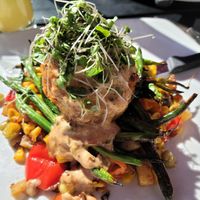 Vegan crab cake at Great Sage in Clarksville