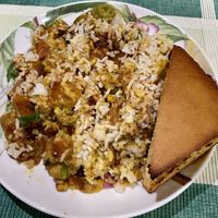 Great Sage Chili w rice and cornbread   at Great Sage in Clarksville