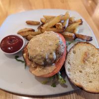 Vegan crab cake sandwich at Great Sage in Clarksville