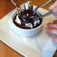 sharing a brownie sundae at Great Sage in Clarksville