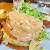 Crab cake sandwich at Great Sage in Clarksville