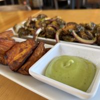 Happy hour brussel sprouts and steak fry dippers  at Great Sage in Clarksville