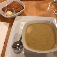 Butternut squash bisque with corn bread! at Great Sage in Clarksville