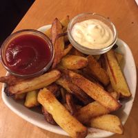 THE FRIES! 
They are SO good - with a vegan mayo  at Great Sage in Clarksville