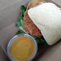 Chick'n Sandwhich on brioche at Great Sage in Clarksville