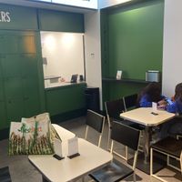 Inside venue; this is all the seating they have--there is no waiter service--simply some seats to gobble down food that you pick up. at Double Zero - Cloud Kitchen in New York City