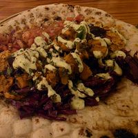 Beetroot and sweet potato flatbread at Ormo Lounge in Llandudno