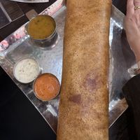 Masala dosa served with Sambhar and coconut chutney   at Annavilaas in Amsterdam