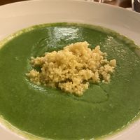 Vellutata di piselli con cous cous  at D'amblé Bistronomia in Turin