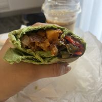 Vegan breakfast burrito 9 May 2025  at 18 Grams Coffee Roasters in Sacramento
