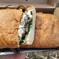 Vegan roll - hash browns, mushrooms, aioli, greens and so on at 1 in 20 in The Basin