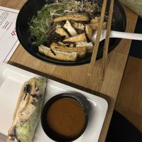 Vegan tofu summer roll and pho bowl!   at Bánh Mì in Reykjavik
