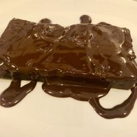 Chocolate cake with hot chocolate sauce   at Il Lughino in Milan