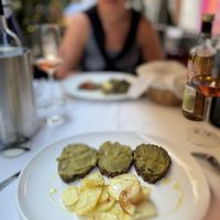 Secondo: Spirali  di farina di roveja di spinaci, servite con patate al forno   at Il Lughino in Milan