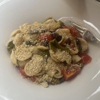 Orchiette with olives, capers and tomatoes   at Il Lughino in Milan