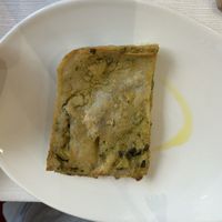 lasagna with zucchini, potatoes and leeks  at Il Lughino in Milan