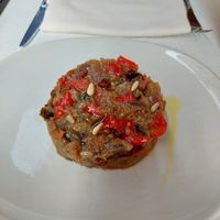 Caponata aubergine, red pepper at Il Lughino in Milan