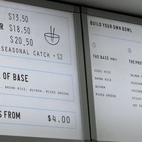 Sizes and pricing   at Raw and Rice in Noosa Heads