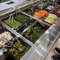 Salad bar  at Raw and Rice in Noosa Heads