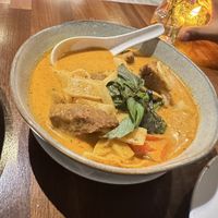 Red curry with mock duck  at Onedee Thai  in Queens