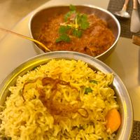 Soya chaat masala, & vegetable puleo. at Naans & Curries  in Tamarindo