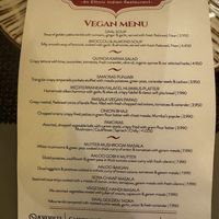 Vegan menu   at Naans & Curries  in Tamarindo
