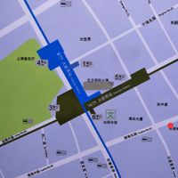 Now accessible from line 14, exit 5 is closer. See red dot. at Huì Yuán Sù Shí Fāng 慧缘素食坊 Lotus Vegan in Shanghai