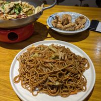 Spicy cabbage, Kapok tofu (?), mixed noodles at Huì Yuán Sù Shí Fāng 慧缘素食坊 Lotus Vegan in Shanghai
